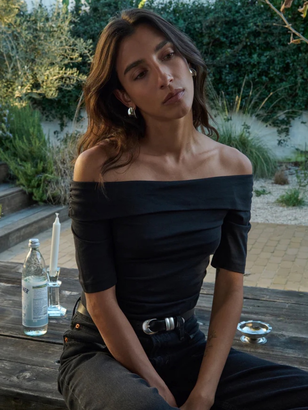 Nation LA Julia Off The Shoulder Tee NWT
